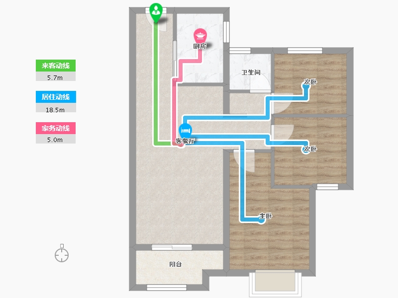 湖南省-长沙市-阳光城檀悦-69.00-户型库-动静线