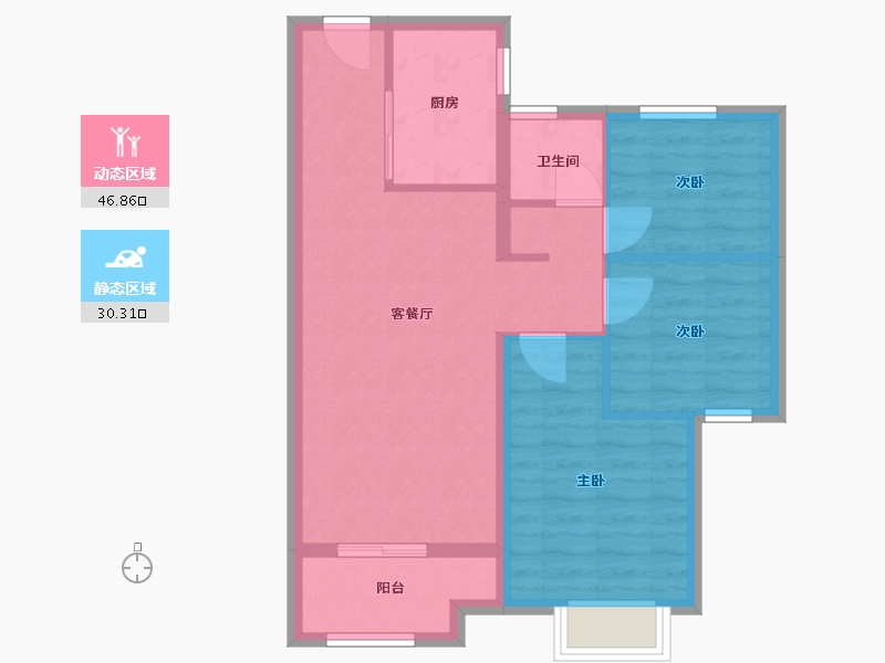 湖南省-长沙市-阳光城檀悦-69.00-户型库-动静分区