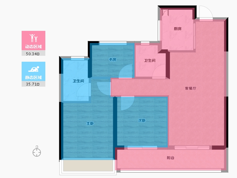 浙江省-杭州市-绿城桂语新月-77.00-户型库-动静分区