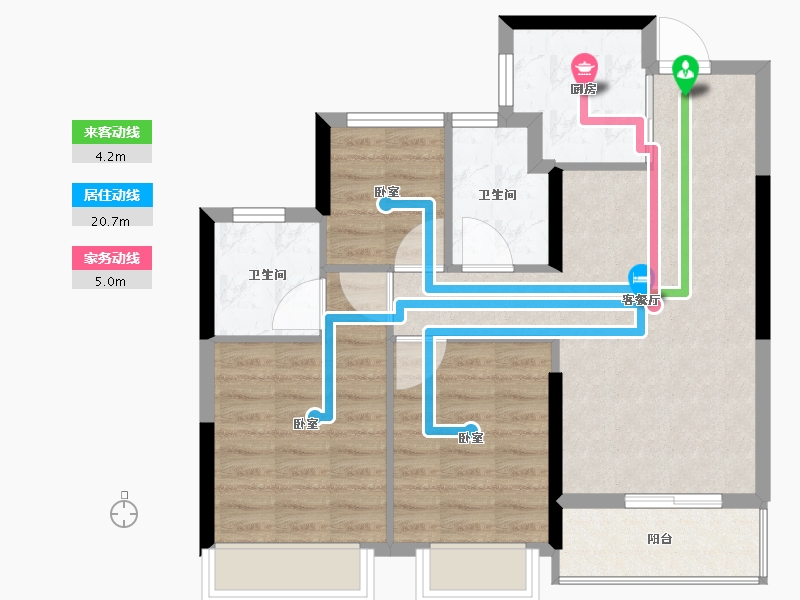 浙江省-杭州市-东傲城-71.20-户型库-动静线