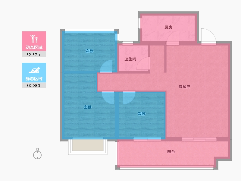 安徽省-合肥市-金辉优步大道-74.00-户型库-动静分区