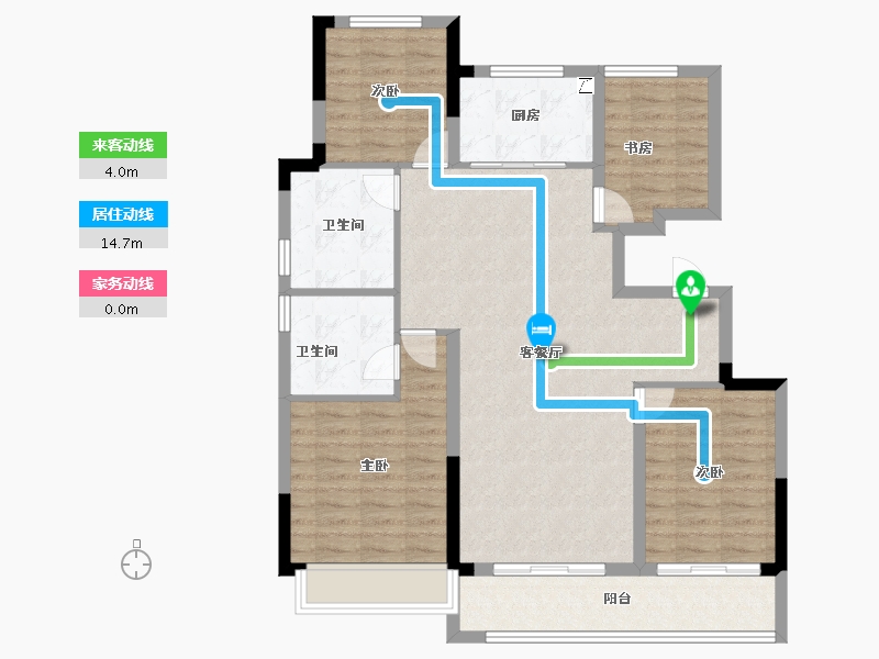 浙江省-杭州市-绿城江上臻园-102.00-户型库-动静线