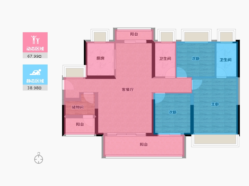 广东省-佛山市-正荣力高观山府-95.36-户型库-动静分区