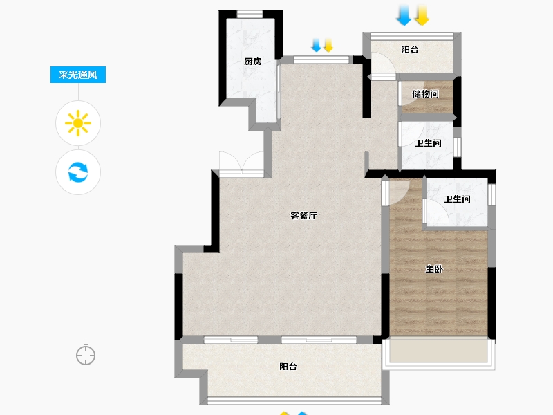 安徽省-合肥市-文—云湖轩-82.00-户型库-采光通风