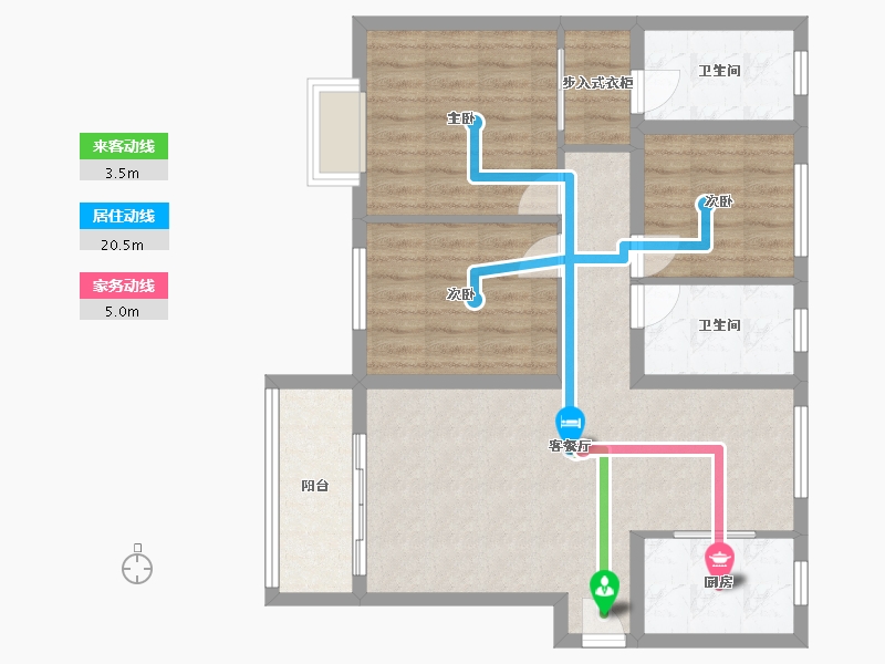 山东省-莱芜市-滨河学府-96.00-户型库-动静线