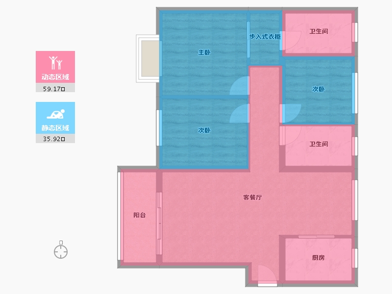 山东省-莱芜市-滨河学府-96.00-户型库-动静分区