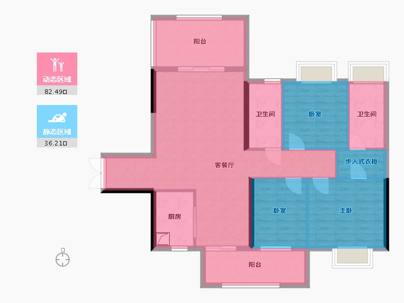 广东省-湛江市-宝江天盈-105.00-户型库-动静分区