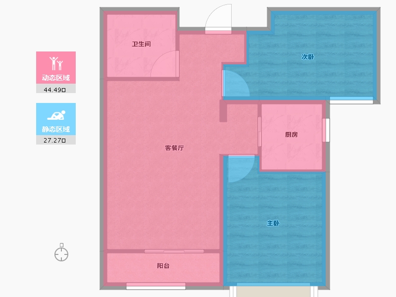 河北省-保定市-鹏渤·印象城-64.30-户型库-动静分区