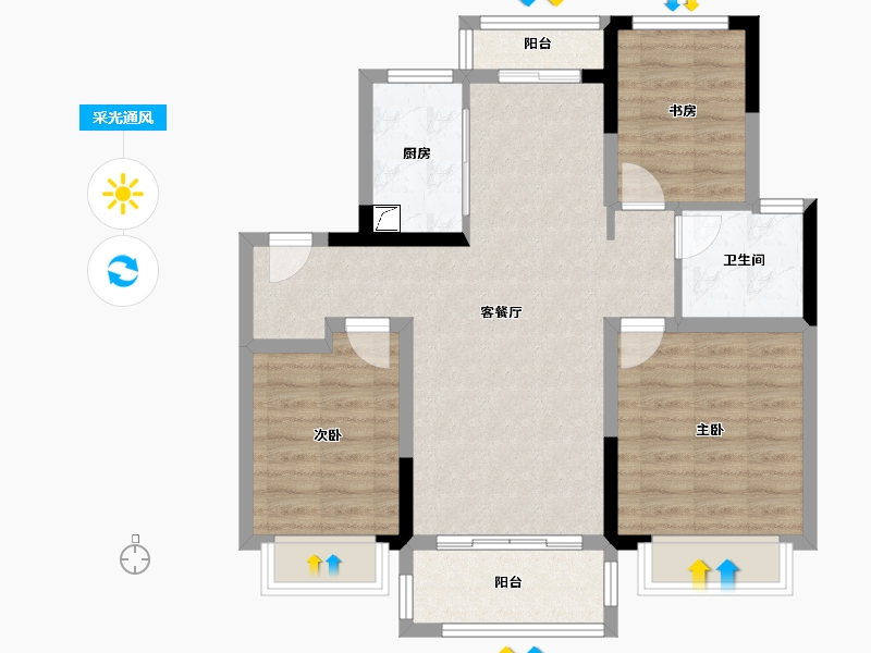 江苏省-南京市-中建熙元府-78.40-户型库-采光通风