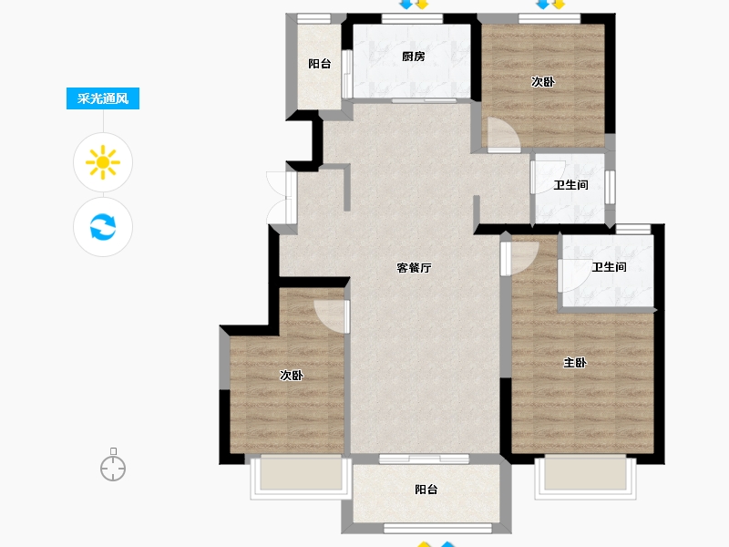 天津-天津市-​财信河西府-84.00-户型库-采光通风