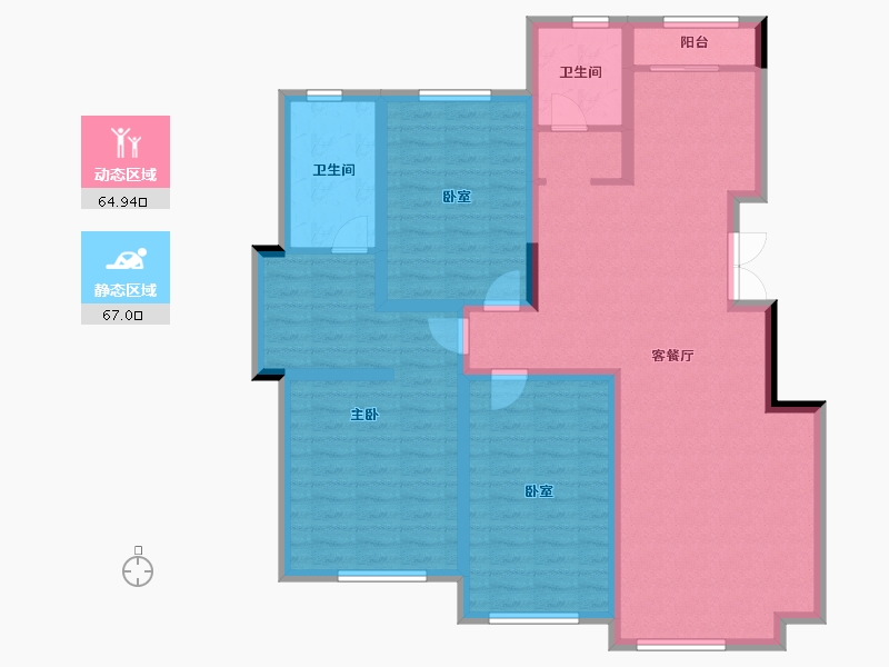 吉林省-长春市-保利香槟-118.43-户型库-动静分区