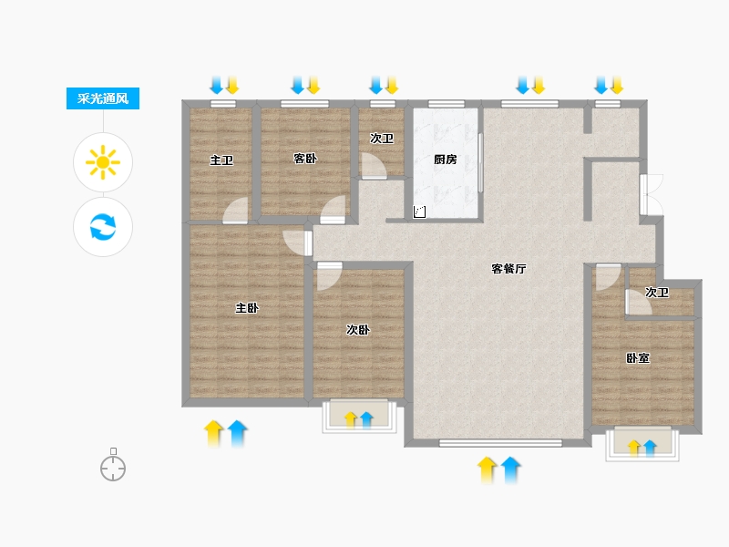 天津-天津市-新城玺樾潮鸣-134.33-户型库-采光通风