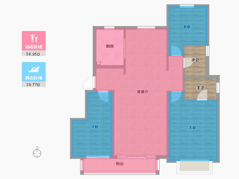 天津-天津市-新城玺樾潮鸣-94.99-户型库-动静分区