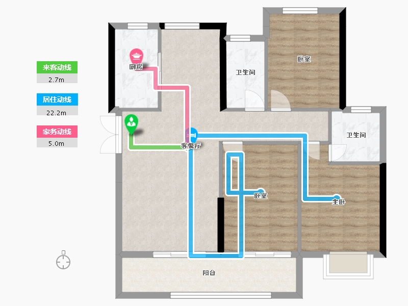 湖北省-天门市-汉旺世纪城-100.00-户型库-动静线