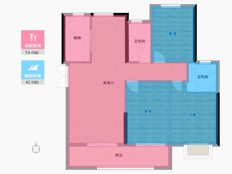 湖北省-天门市-汉旺世纪城-100.00-户型库-动静分区