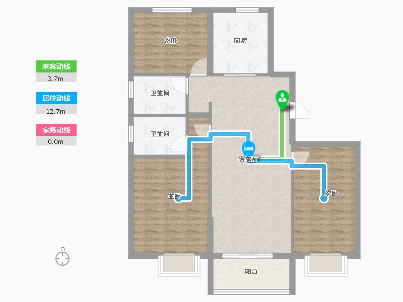 天津-天津市-碧桂园力高·理想海-95.20-户型库-动静线