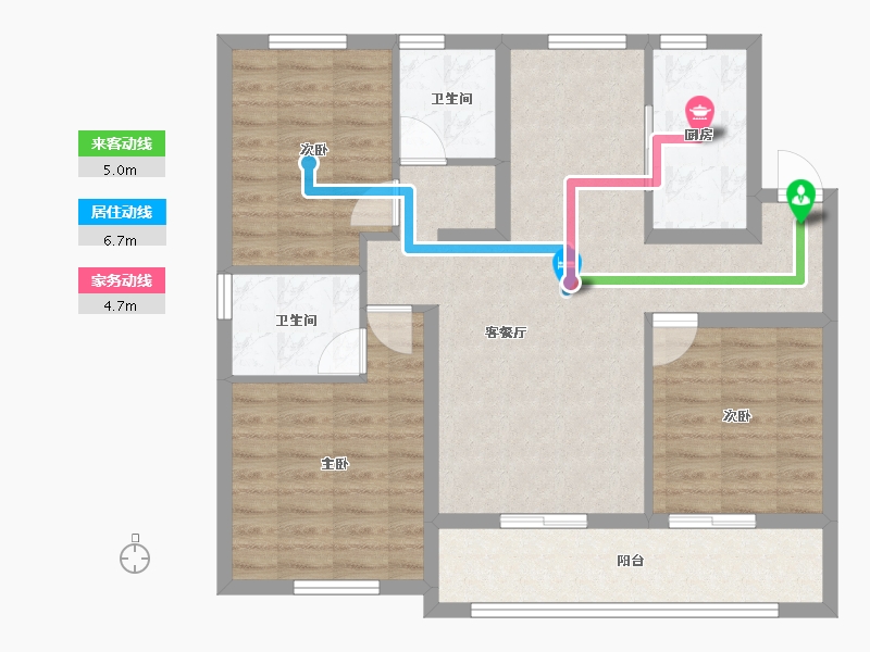 天津-天津市-中海国际公园城-89.60-户型库-动静线