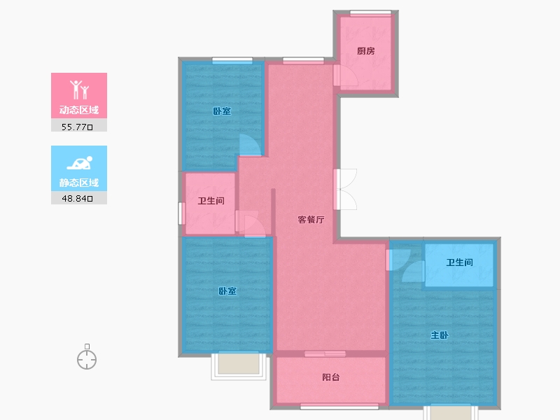 河北省-衡水市-君悦华府·温莎花园-105.00-户型库-动静分区