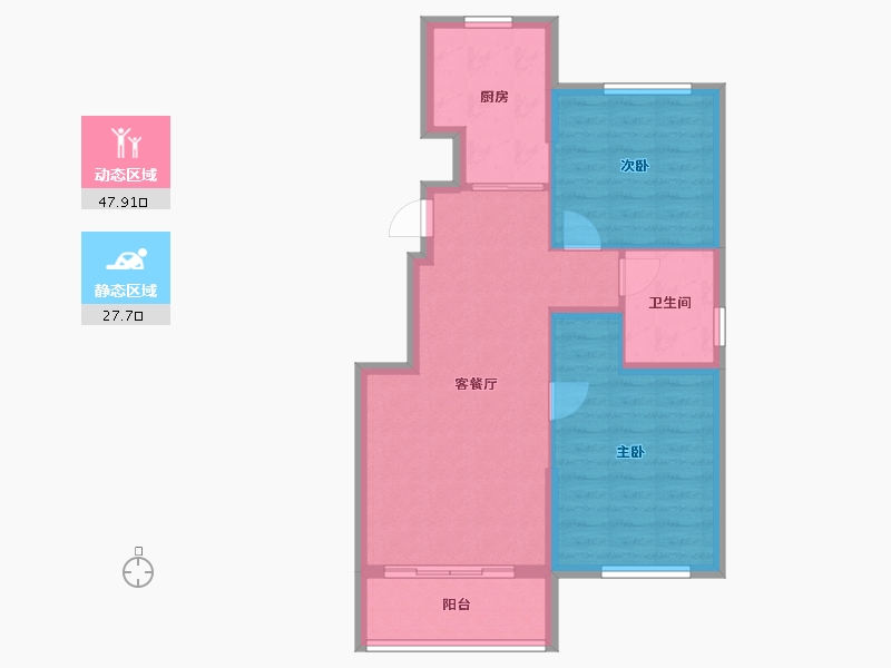 天津-天津市-碧桂园力高·理想海-68.00-户型库-动静分区