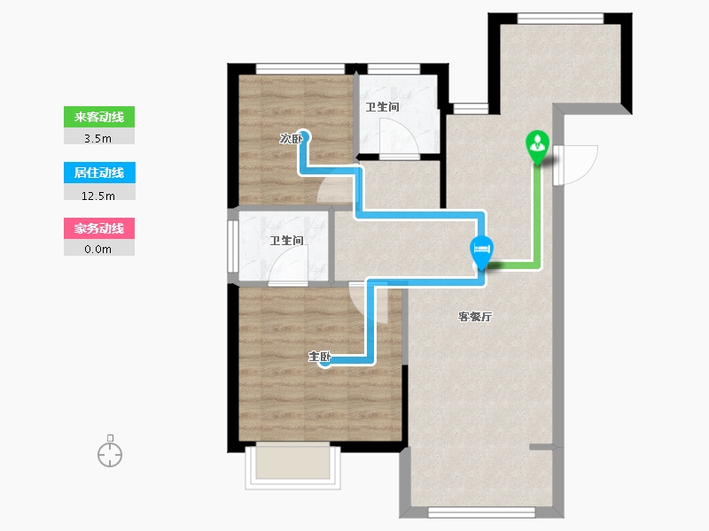 天津-天津市-中建·壹方九里-64.00-户型库-动静线