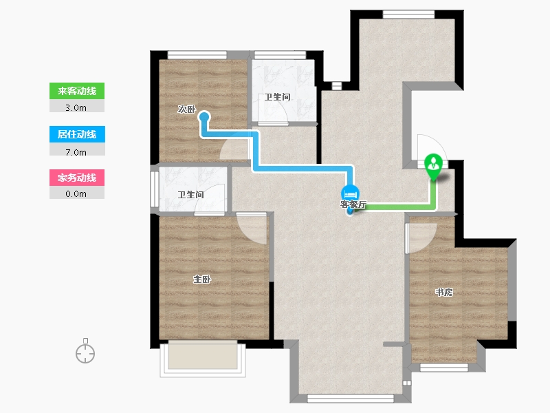 天津-天津市-中建·壹方九里-76.80-户型库-动静线