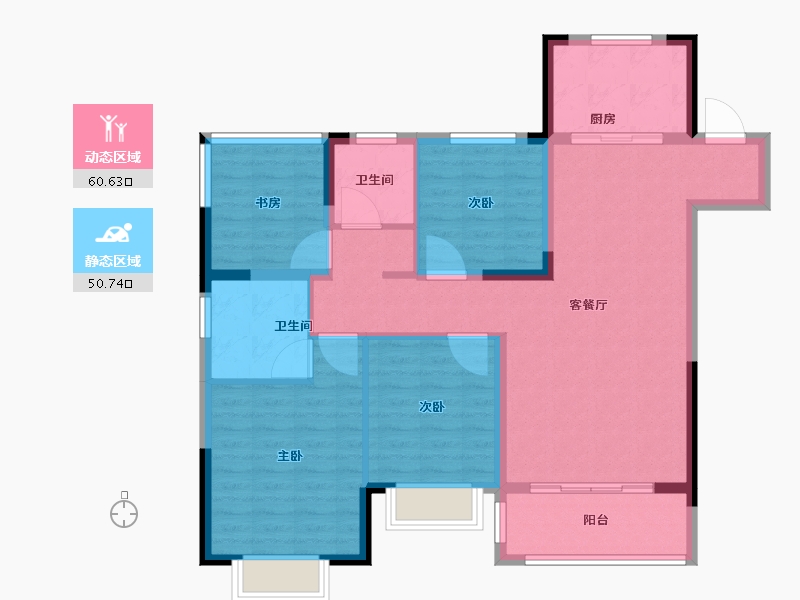 江苏省-南京市-中建国熙公馆-100.01-户型库-动静分区