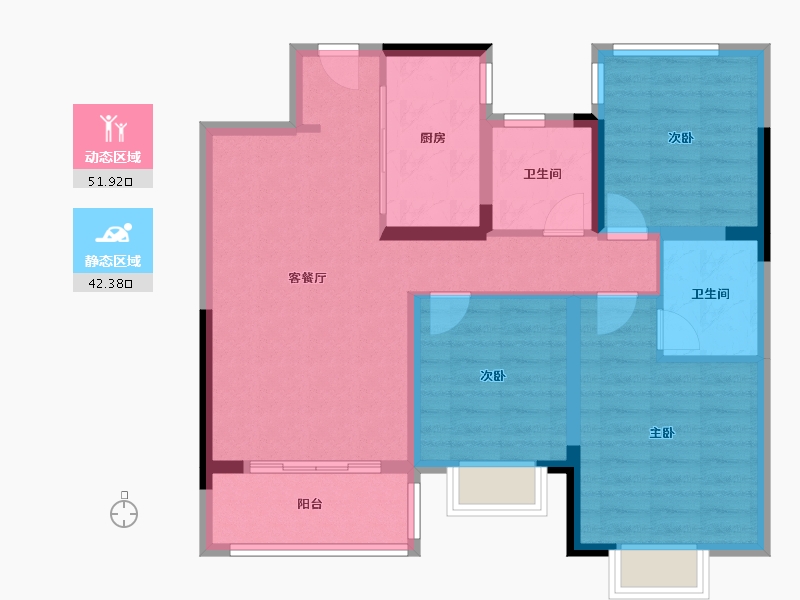 江苏省-南京市-中建国熙公馆-84.01-户型库-动静分区