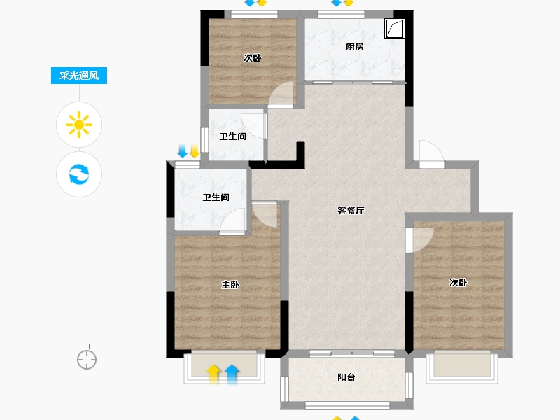 江苏省-南京市-中建熙元府-92.00-户型库-采光通风