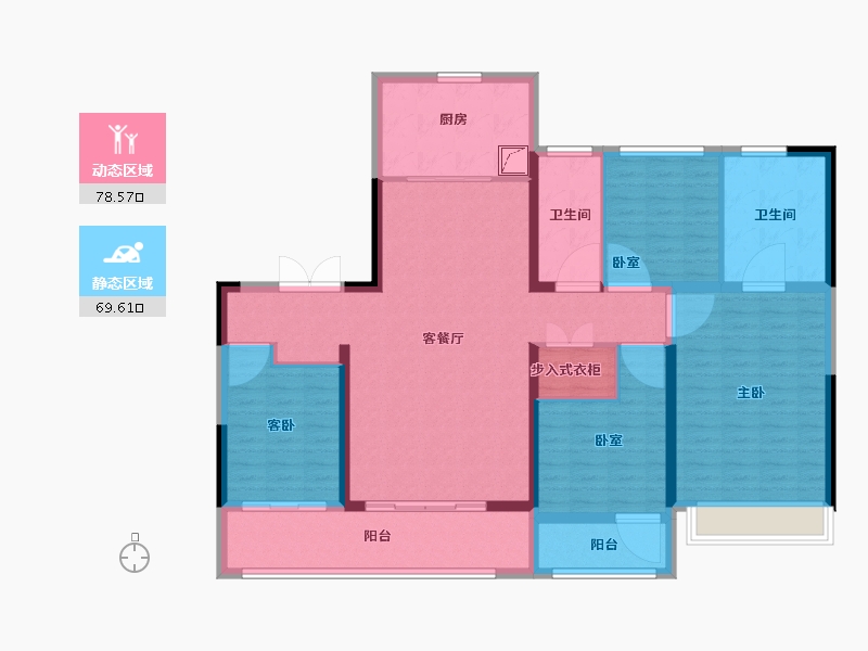 浙江省-杭州市-秦望府-133.60-户型库-动静分区