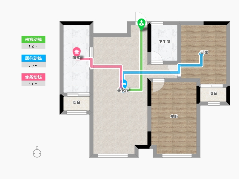 吉林省-长春市-保利香槟-74.74-户型库-动静线