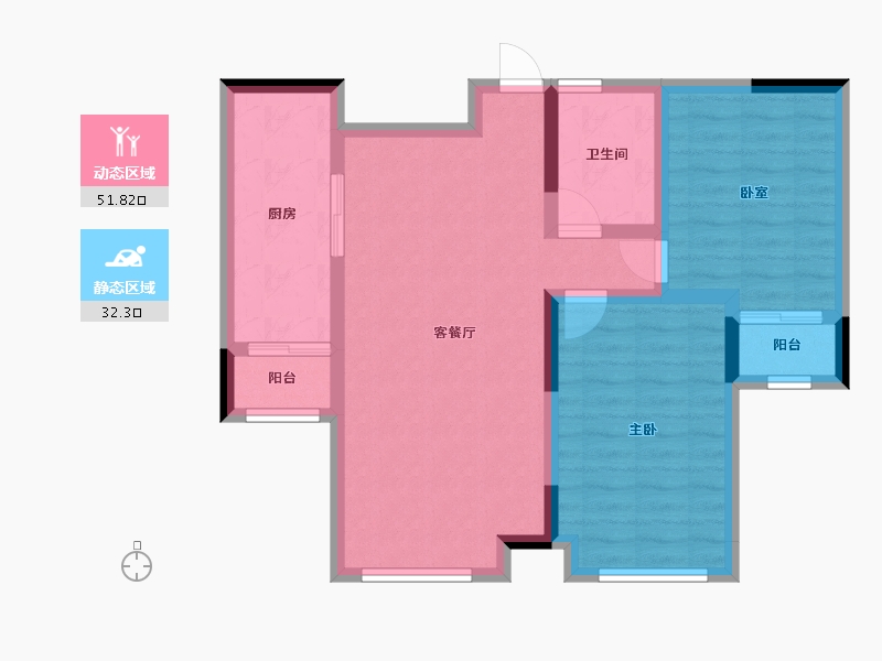 吉林省-长春市-保利香槟-74.74-户型库-动静分区