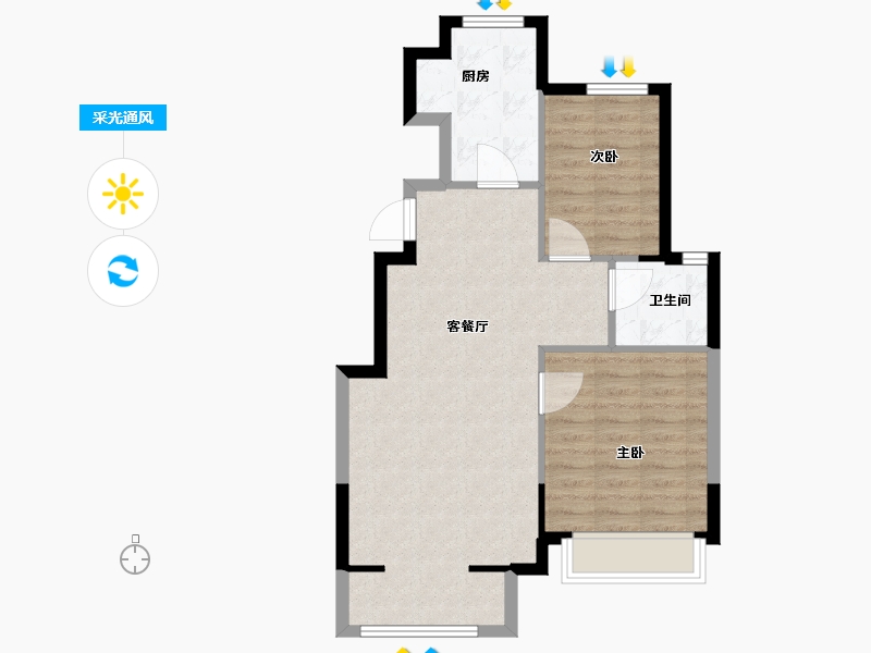 天津-天津市-中建·壹方九里-68.00-户型库-采光通风