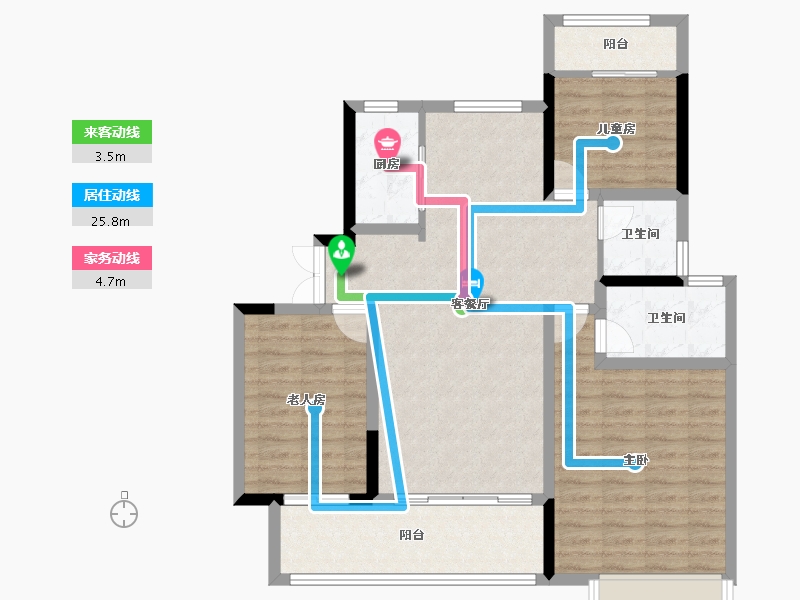 江苏省-南京市-昱龙府-97.60-户型库-动静线