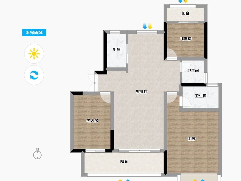 江苏省-南京市-昱龙府-97.60-户型库-采光通风