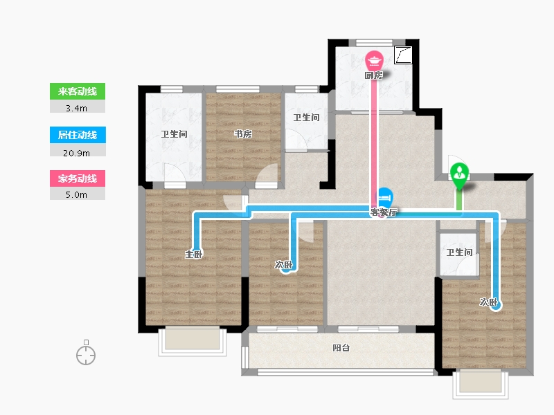 江苏省-南京市-中建熙元府-113.61-户型库-动静线