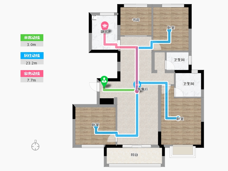 江苏省-南京市-华著兰庭-100.00-户型库-动静线