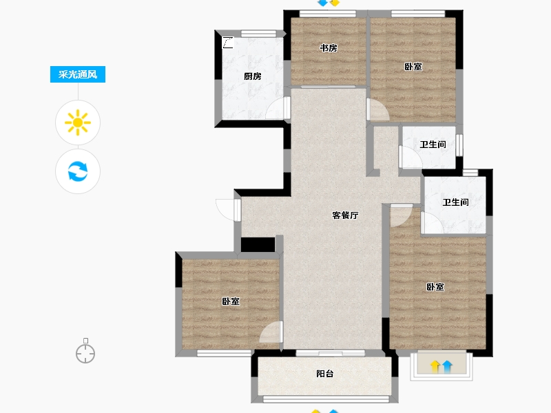 江苏省-南京市-华著兰庭-100.00-户型库-采光通风