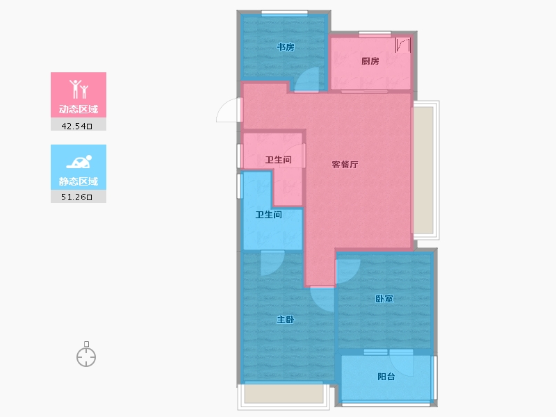 浙江省-杭州市-保利潮和阅江台轩-84.00-户型库-动静分区