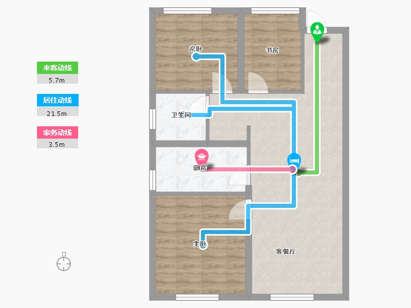 天津-天津市-中海国际公园城-72.81-户型库-动静线