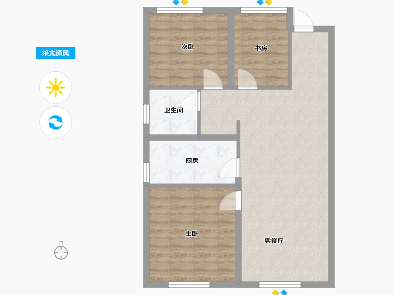 天津-天津市-中海国际公园城-72.81-户型库-采光通风