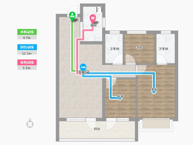 浙江省-杭州市-保利潮和阅江台轩-76.00-户型库-动静线