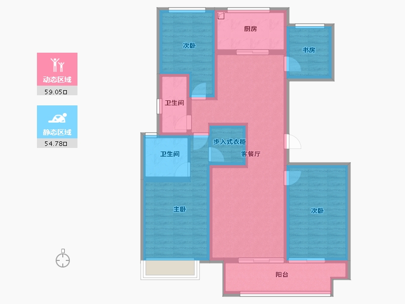 浙江省-杭州市-融创金成璞樾大观-100.00-户型库-动静分区