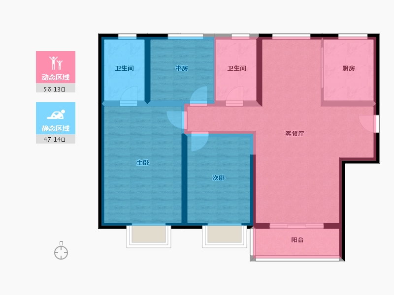 天津-天津市-中储城邦-92.00-户型库-动静分区