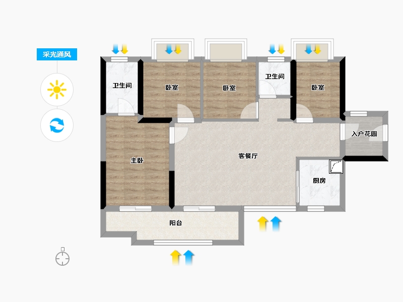 广东省-广州市-保利珑玥公馆-83.00-户型库-采光通风