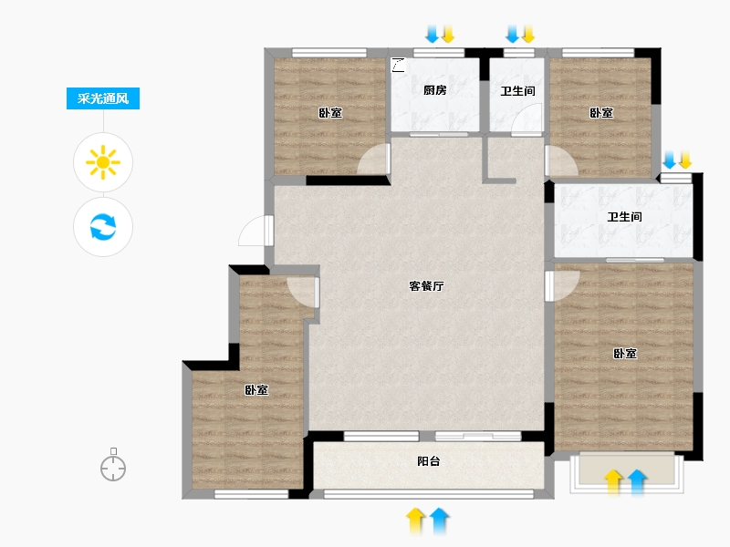 江苏省-南京市-华著兰庭-114.40-户型库-采光通风