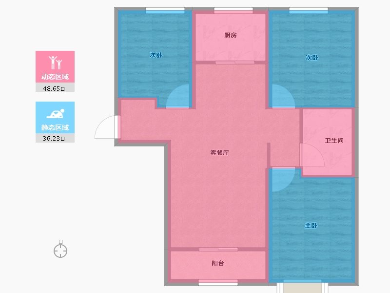 河北省-保定市-鹏渤·印象城-76.21-户型库-动静分区