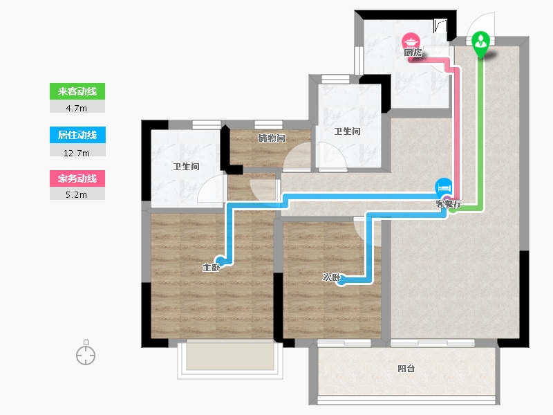 浙江省-杭州市-越秀归悦里-71.00-户型库-动静线