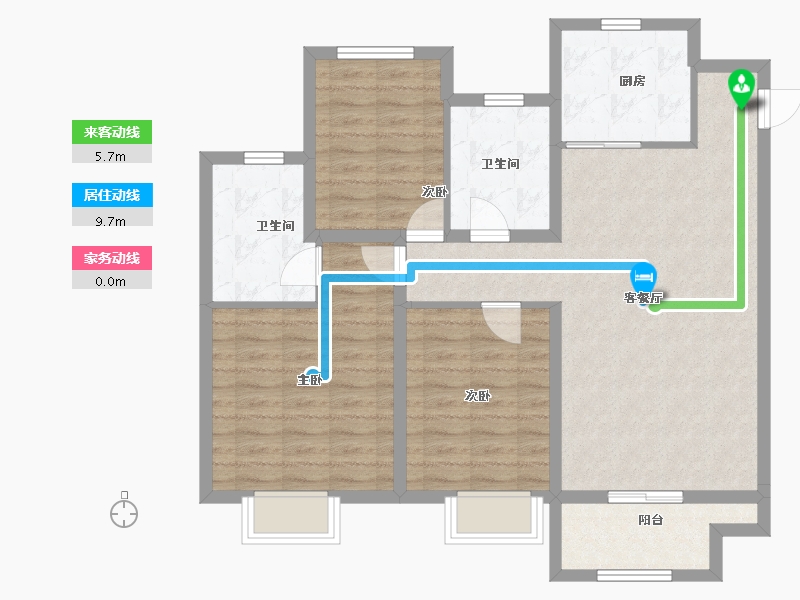 天津-天津市-中梁石榴·滨海湾-92.80-户型库-动静线