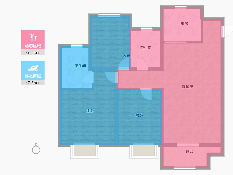 天津-天津市-中梁石榴·滨海湾-92.80-户型库-动静分区