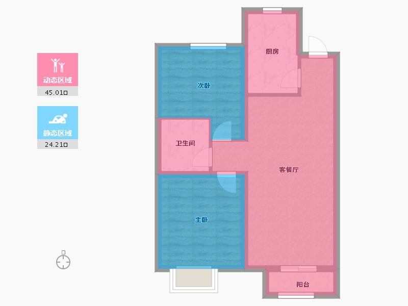 天津-天津市-中海国际公园城-61.60-户型库-动静分区